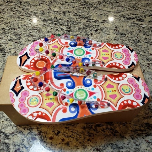 NEW Christian Louboutin Loubi Studded Flip Flop Size 35 - Picture 7 of 13